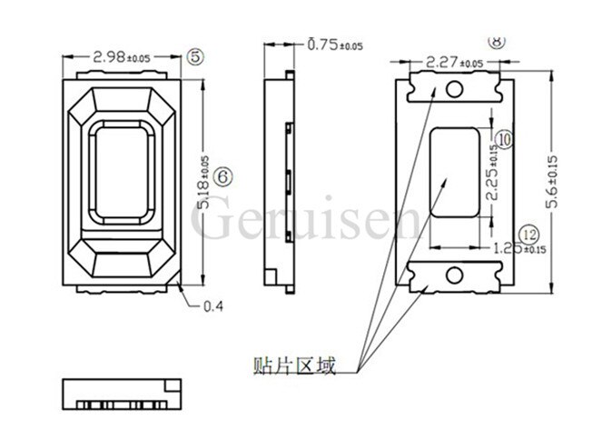 1000 Pcs 5630/5730 Smd/Smt Rode Smd 5730 Led Surface Mount Rood 2.0 ~ 2.6V 620-625nm Ultra Birght led Diode Chip 5730 Rood