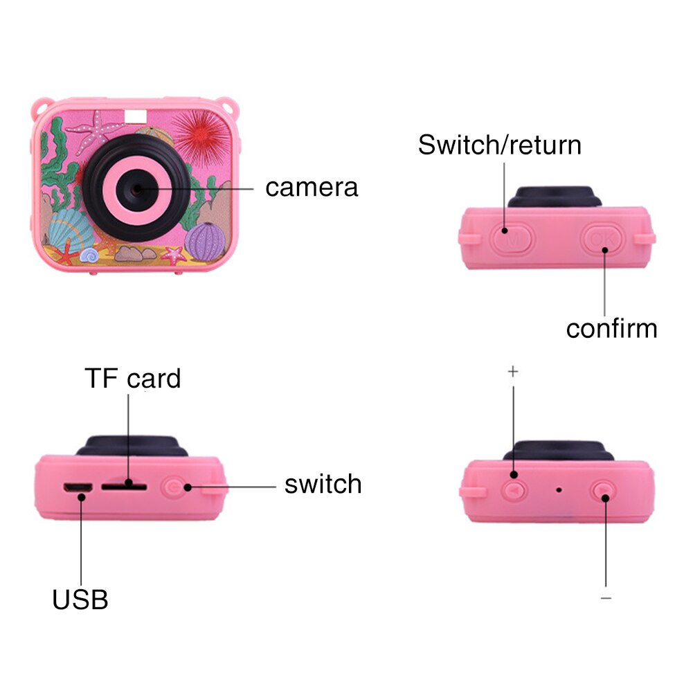 ABS HD 1080P Children Camera 2 Inch Screen Recoder Waterproof Anti Fall Mini Camcorder Digital USB Rechargeable Toys Video