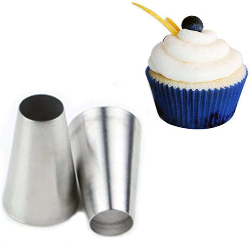 3Pcs Grote Maat Ronde Metalen Cake Decoratie Tip Rvs Piping Icing Nozzle Gebak Tool Bakken Tools # 1A # 2A # 3A