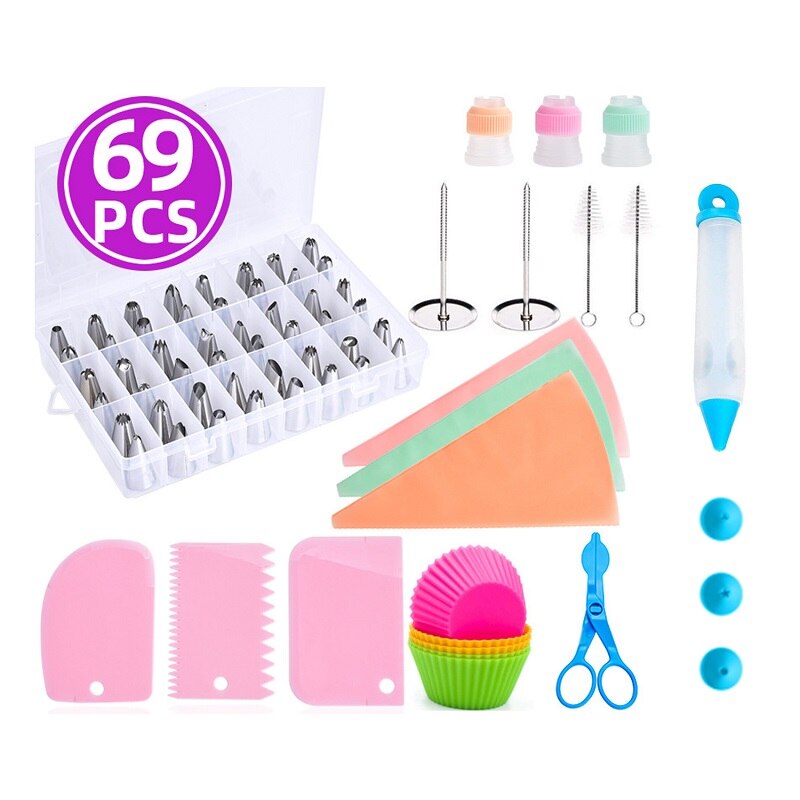 73 Stks/set Cake Decorating Kit Gebak Buis Fondant Gereedschap Cake Draaitafel Set Keuken Cake Dessert Bakken Gebak Levert #3