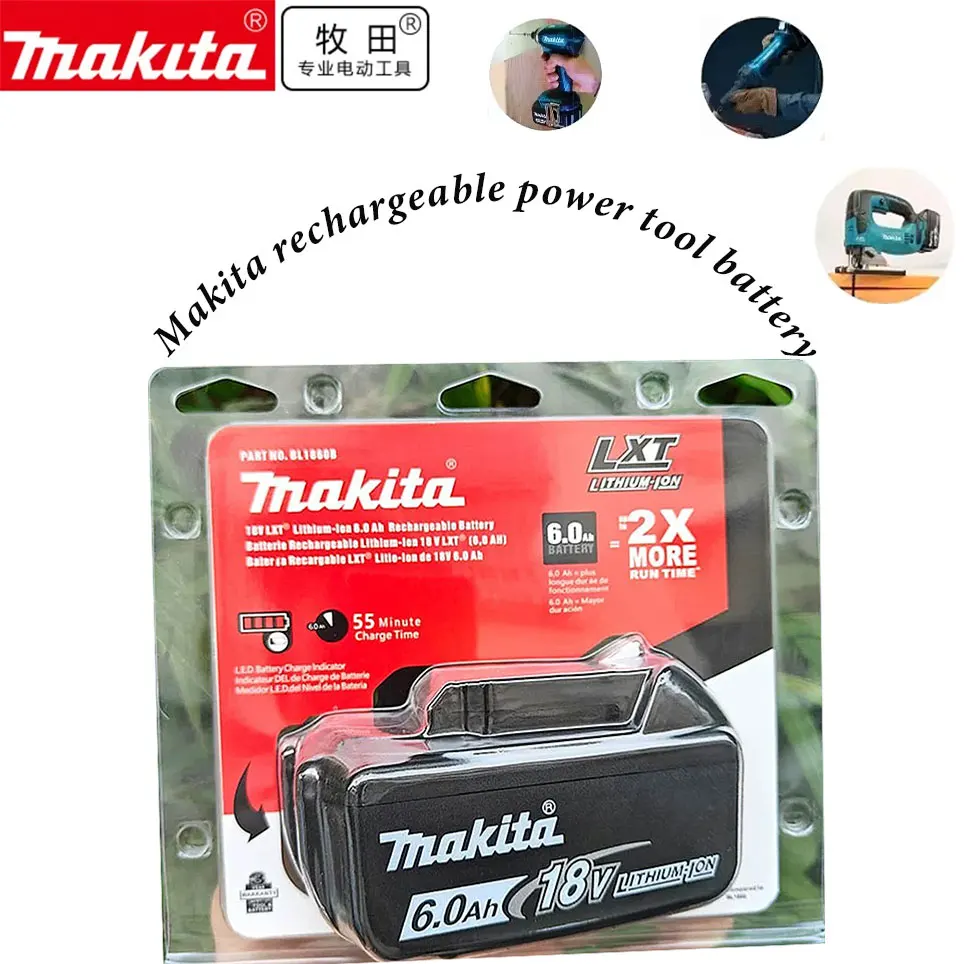Makita Originele Lithium ion Oplaadbare Batterij 18V 6000mAh 18v boor Vervangende Batterijen BL1860 BL1830 BL1850 BL1860B