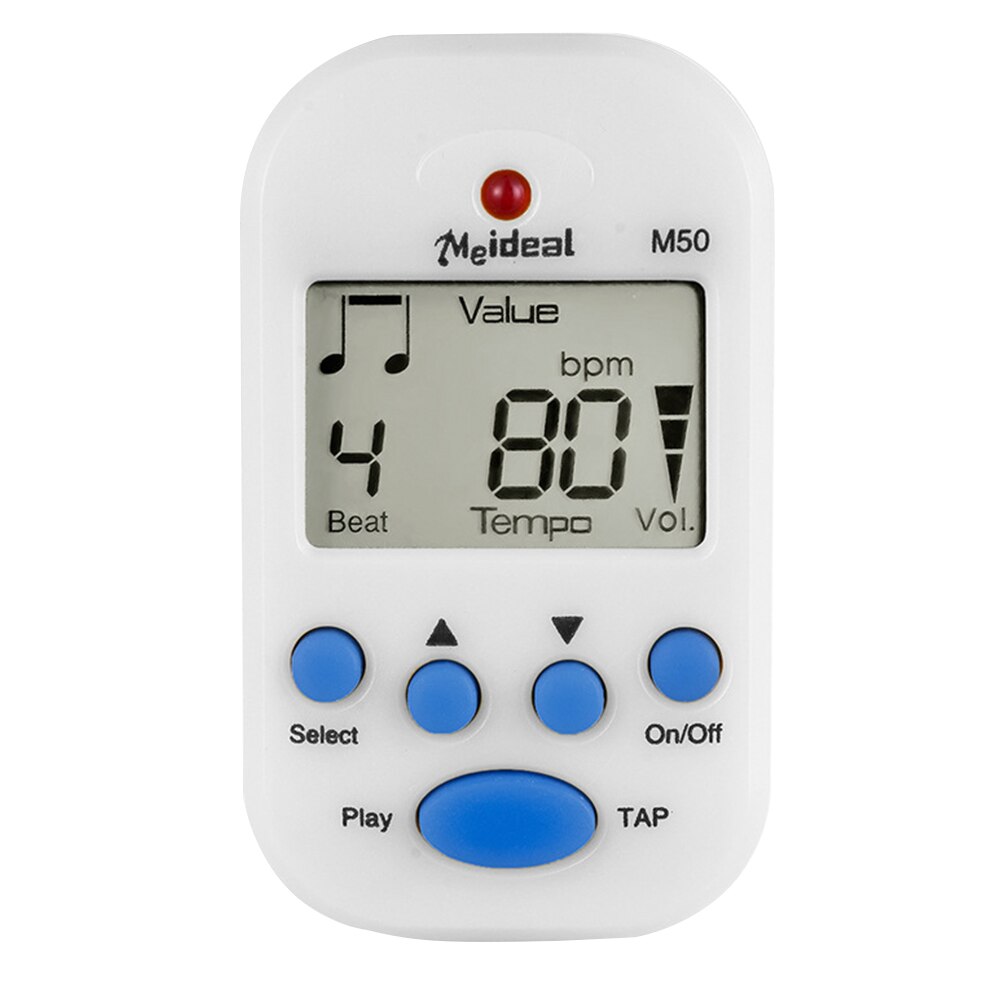 Mini Digital Metronome Multifunctional Beat Tempo Metronome For Piano Guitar Saxophone Flute Violin Drum: White