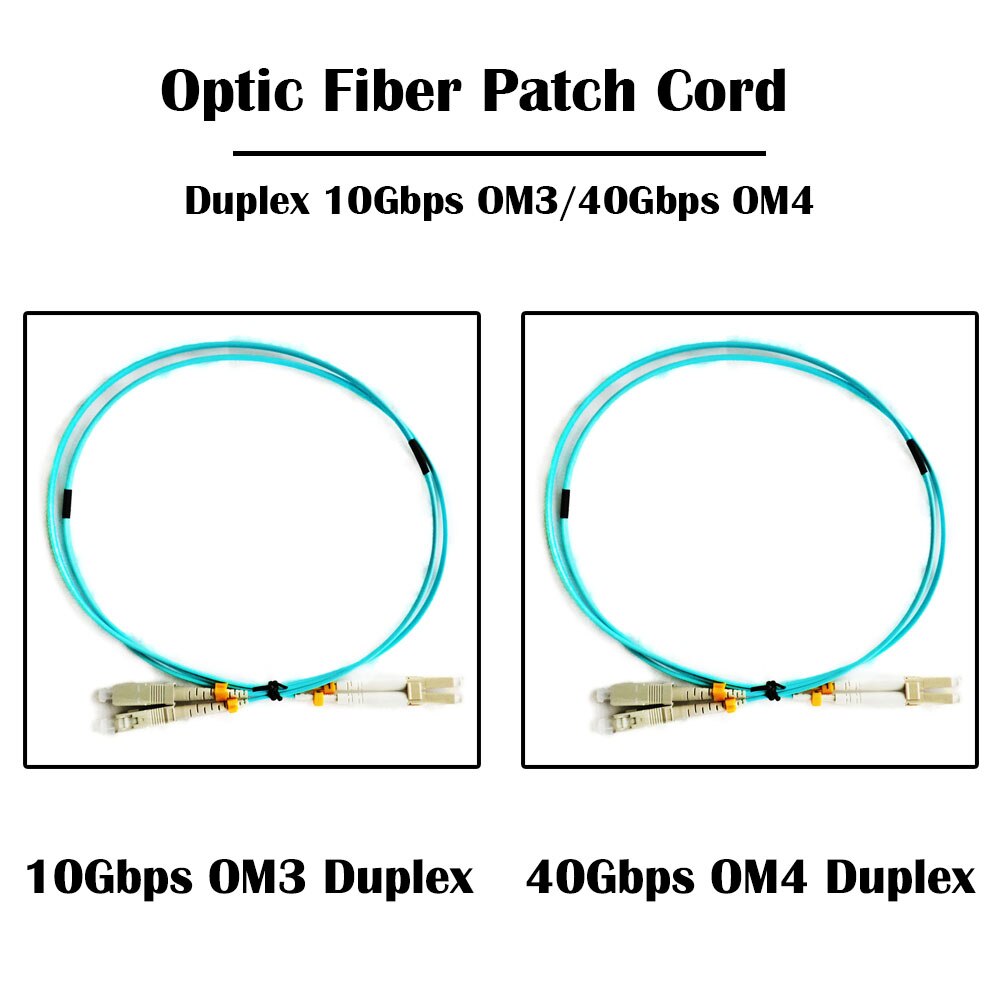 5 Pieces/lot 1.0m SC UPC TO LC UPC 10Gbps OM3/ 40Gbps OM4 MM 50/125 Multi Mode Fiber Patch Cord Duplex 2.0mm FTTH Jumper Cable