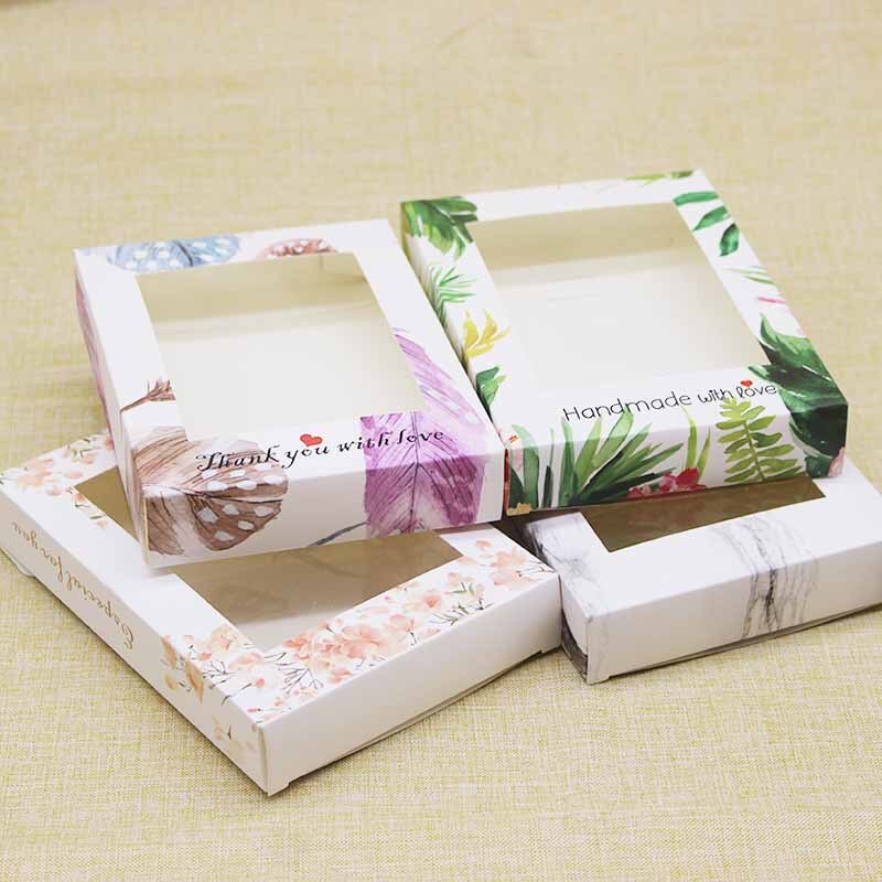 10 Uds papel para manualidades DIY de almacenamiento de caja de de Navidad con ventana dulces en caja de cajas gracias en casa proveedores caja