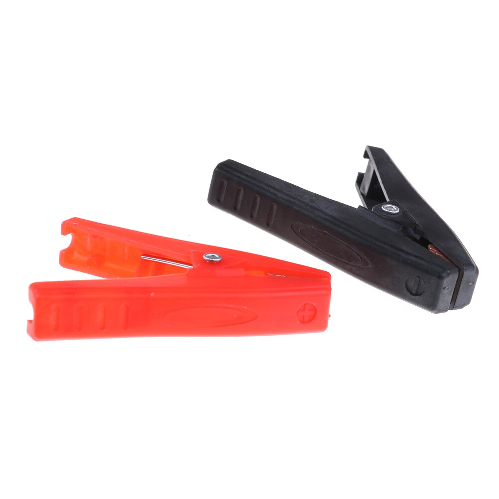 2 Stuks Volledig 100A Geïsoleerde Auto Batterij Krokodil Alligator Plastic Elektrische Clip Klem Rood/Zwart 90Mm Lengte