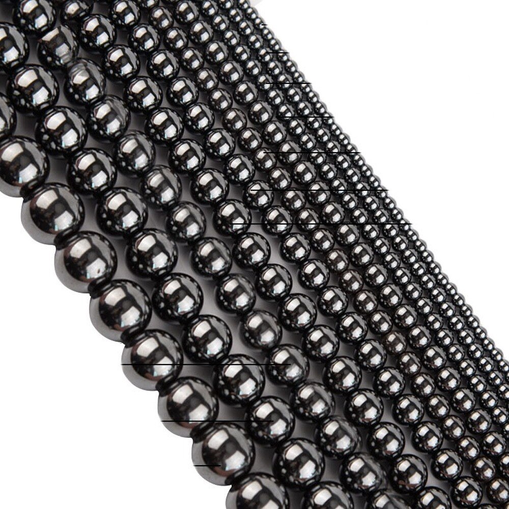 Natural Stone Black Hematite Round Loose Beads Are Fashionable and Exquisite Used In Jewelry Making Hematite Magnet Beads