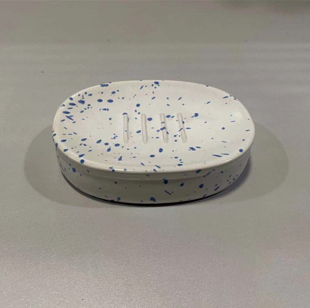 Bathroom Set, Sanitary Ware Set, Ceramic Lotion Hand Sanitizer, Bottled Mouthwash Cup, Soap Dish Three-piece Set: Soap dish