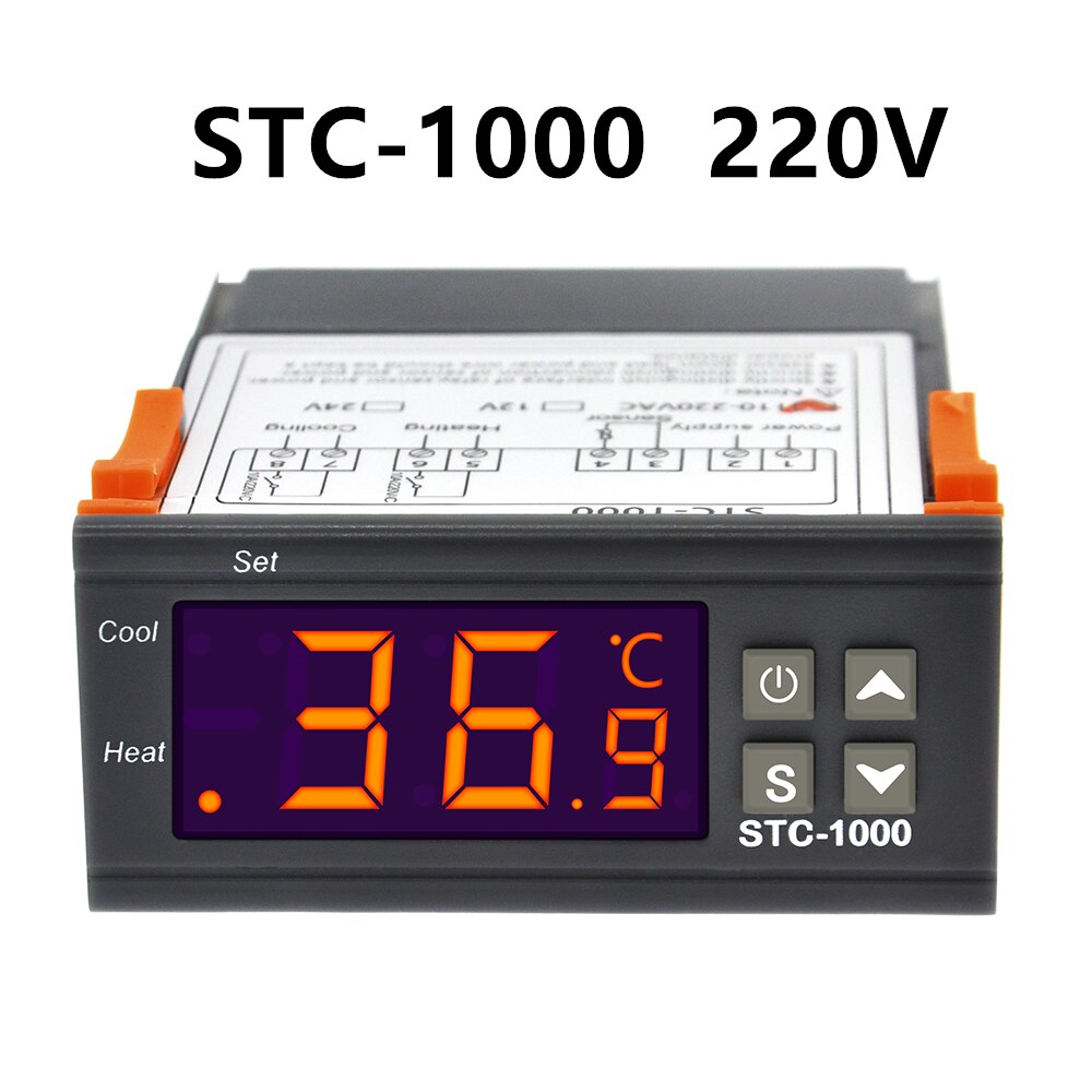 Digital Thermostat Temperature Controller STC-1000 STC-3008 STC-3028 Thermometer Sensor Hygrometer 12V 24V 220V 50%off: STC-1000  220V