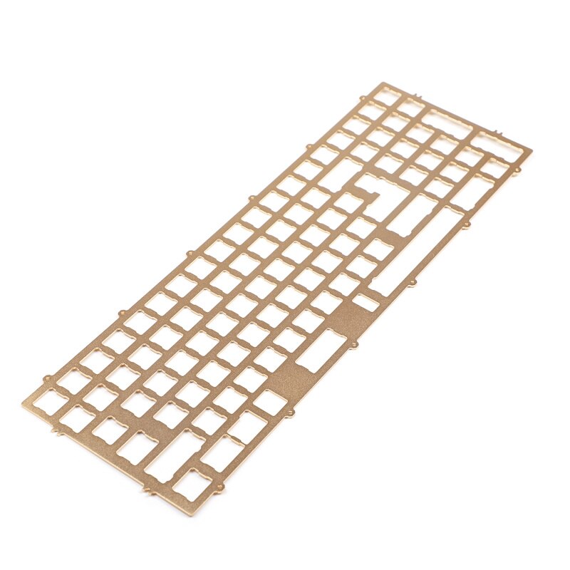 YMDK Melody 96 PVD Brass Plate Aluminum Plate Acrylic Bottom For Melody 96 Case Keyboard: Alu Gold plate