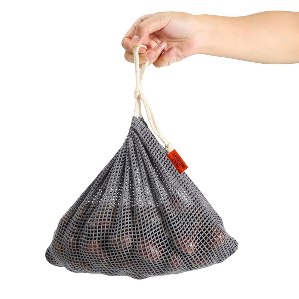 Bolsos para compras reutilizables, bolsa de frutas con cordón, bolsas de red de almacenamiento de vegetales para compras: 20CM