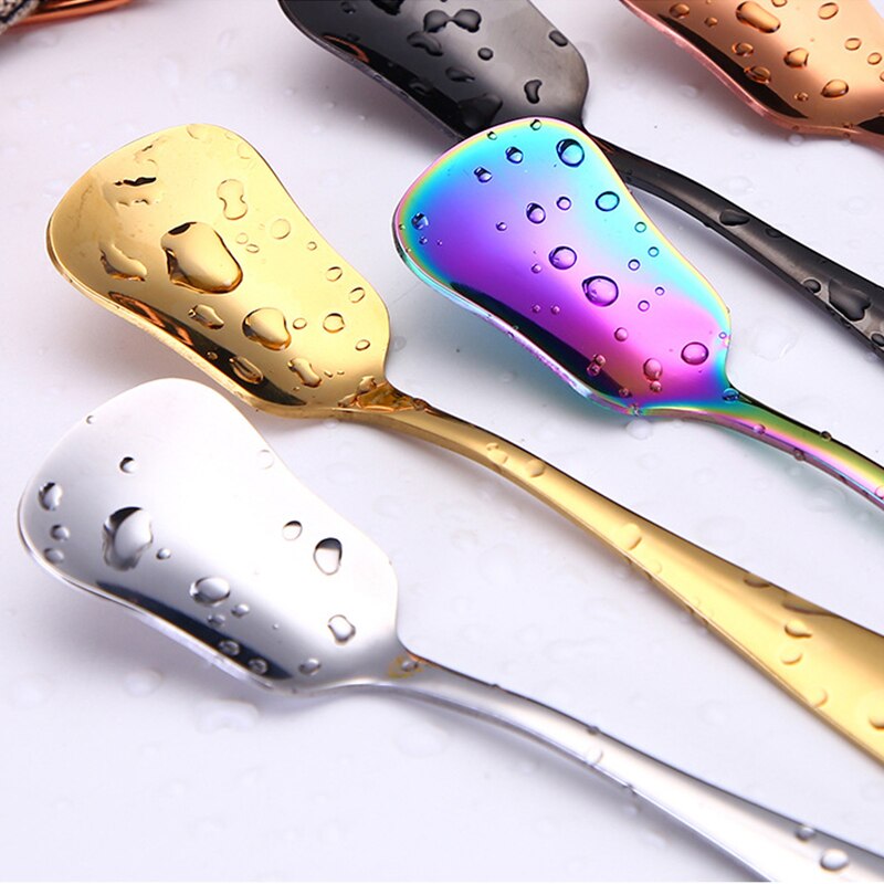 Ice Cream Spoon Stainless Steel Spoon Square Spoon Ladle Gold Dessert Spoon Utensils Stirring Spoon Spoon Tableware