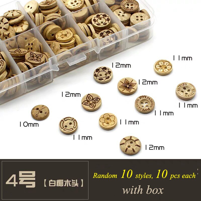 100pcs/lot Wooden Buttons for Cloth Decorative Sewing for Craft Supplies Diy Manualidades Accessories: 4