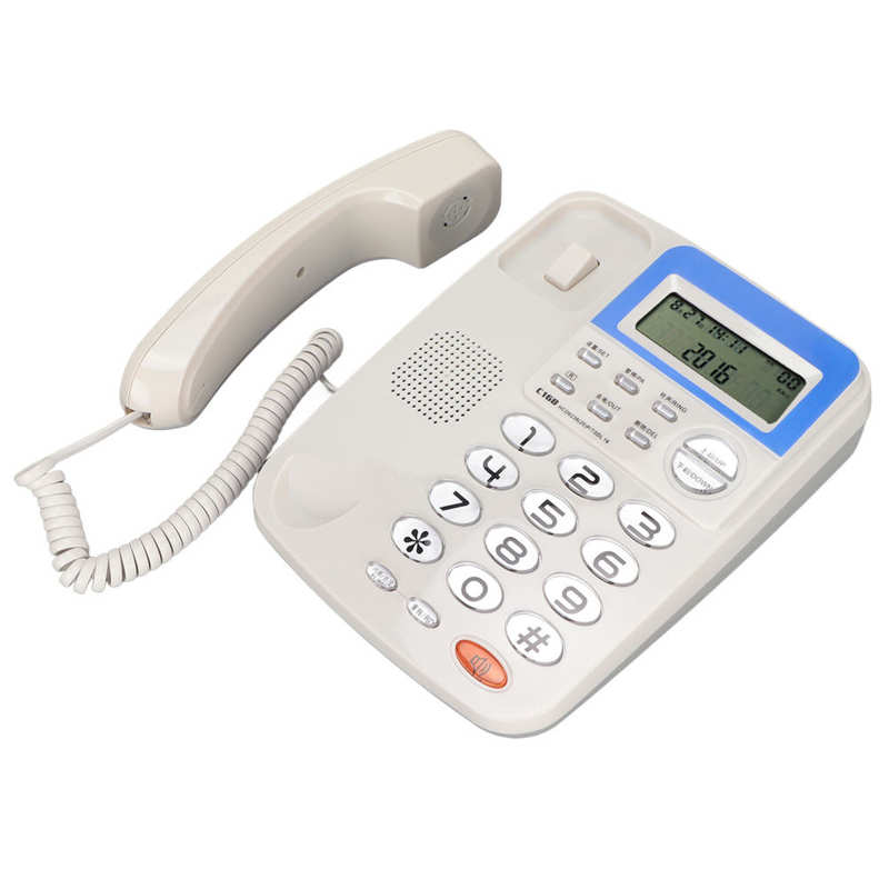 W168 Corded Telephone Caller ID Landline Phone with LCD Screen for Home Office Hotel