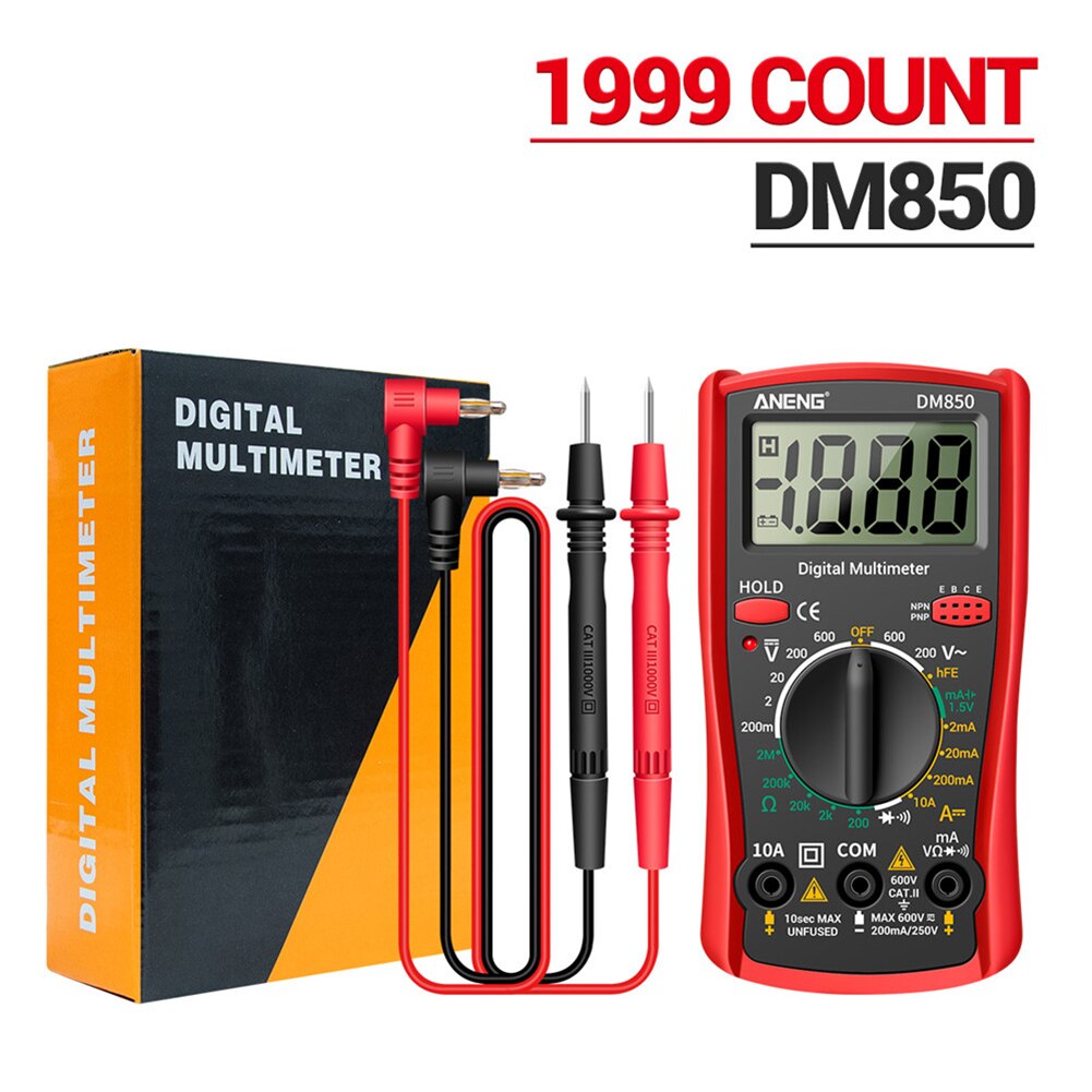 DM850 Smart LCD Digital Multimeter 1999 Counts AC/DC Tester Ohm Current Voltmeter Ammeter Detector Resistance Frequency Meter