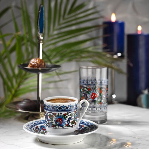 Turkiskt kaffe topkapı grand bazaar koppset espresso team expresso traditionella turkiska motiv kaffe gratis inredning türk kahve seti