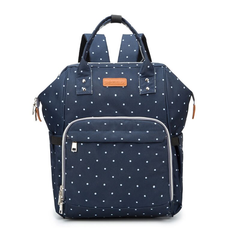 Eingetroffen Windel Tasche Große Kapazität Multi-funktionale Schulter Mutter und Baby Rucksack Wasserdichte Windel Tasche Mommy Tasche: Blau Polka Punkte