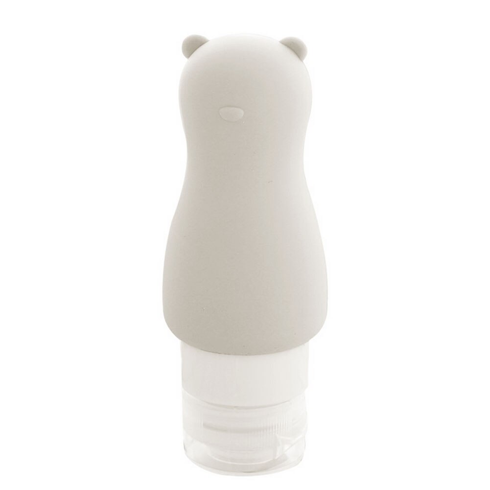 Botella vacía portátil de champú, Gel de ducha cosmético con forma de conejo y oso de dibujos animados, 90ml: Gray Bear