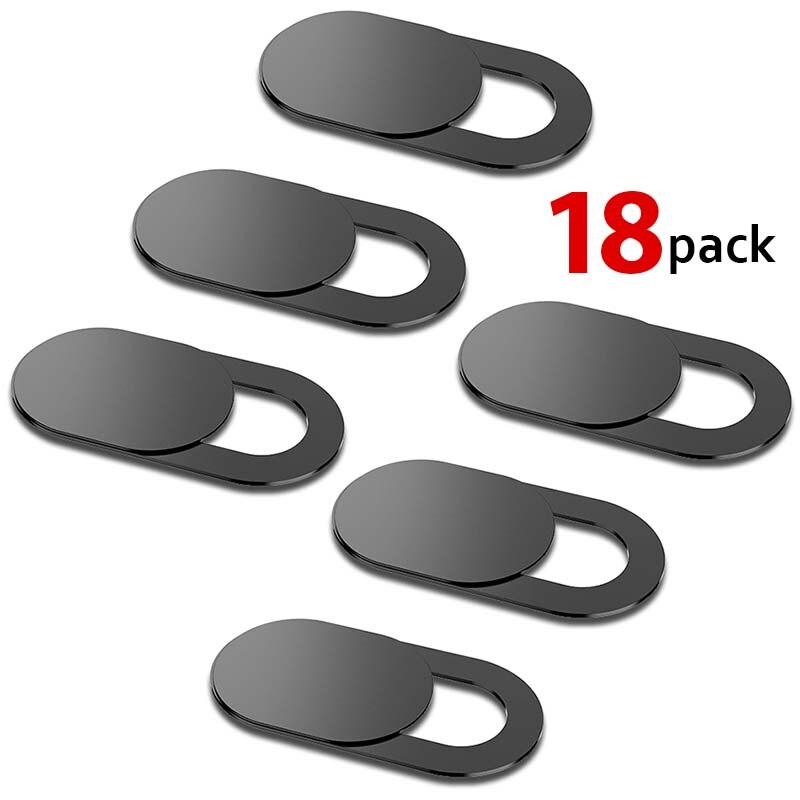 1/3/6/18 Pcs! Privacy Camera Sticker Anti pigolio Ultra sottile protettivo Privacy Webcam Cover per telefono Computer Tablet Len Cover: 18 Piece Black