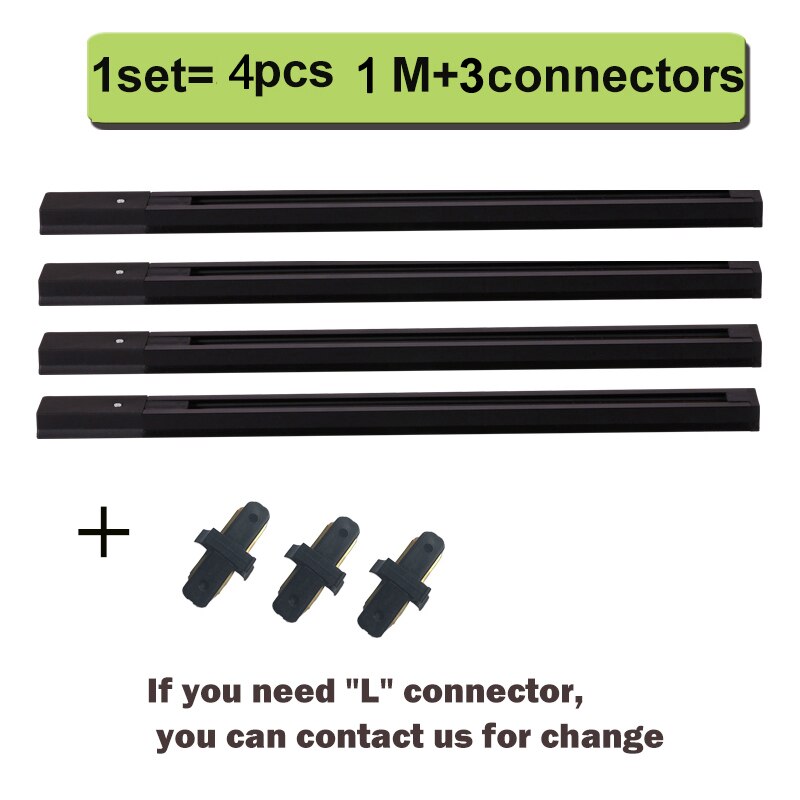 0.5M 1M Track Rail 2 Wire System Aluminum led Track Light Rail Universal Rail Connector Circuit Rails For LED Track Spotlight