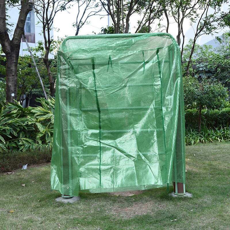 Åbning - bærbar plasthave drivhusafdækning inkluderer ikke hylde til 2- lags minitur i drivhus udendørs