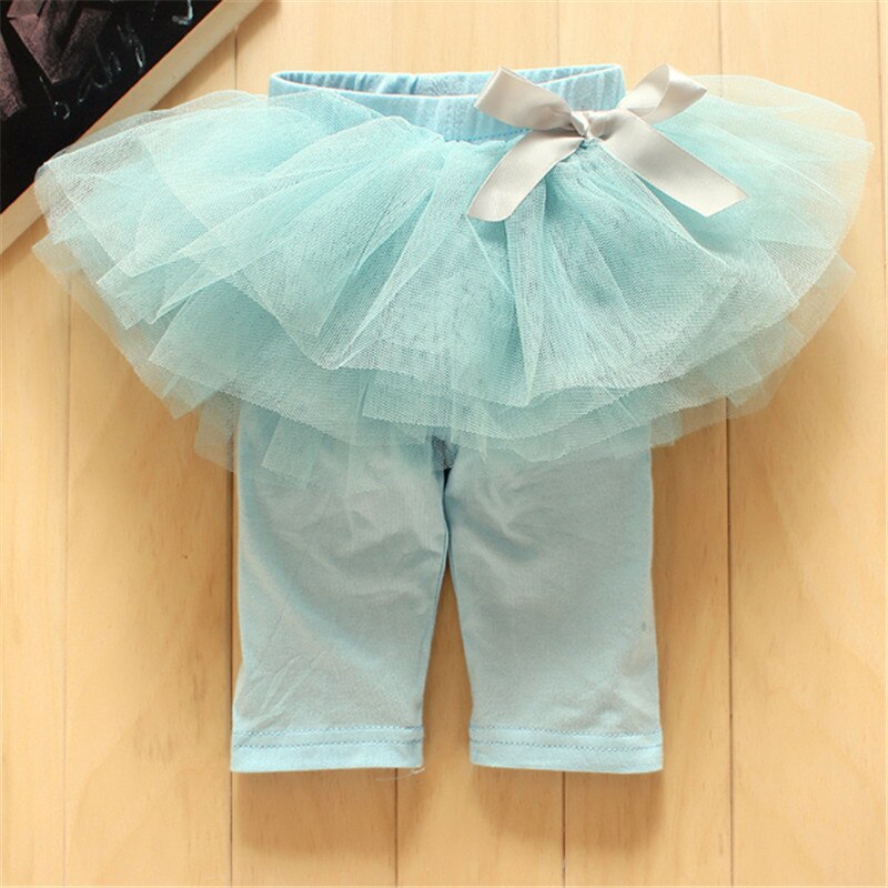 Baby Meisje Tutu Rok Culottes Leggings Gaas Broek Party Rokken Met Boog Dans Kleding 0-3 Jaar with3 Kleuren
