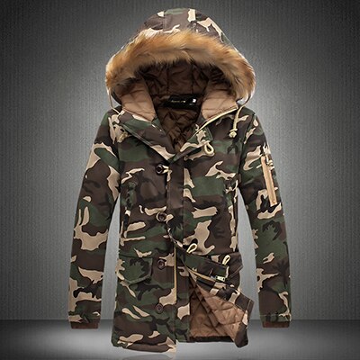 Män jacka och kappor vinter män jackor väst homme parkas herr casual camouflage jacka med huva plus storlek s -5xl: Grön / Eu storlek xs