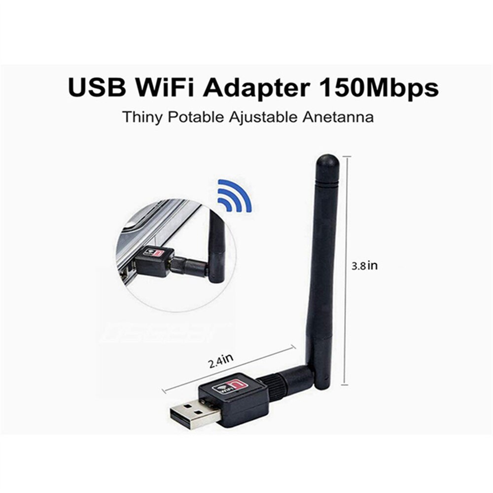 WeeVnn WiFi Drahtlose Netzwerk Karte USB 2,0 150M 802,11 b/g/n LAN Adapter mit drehbare Antenne für Laptop PC Mini Wi-fi Dongle