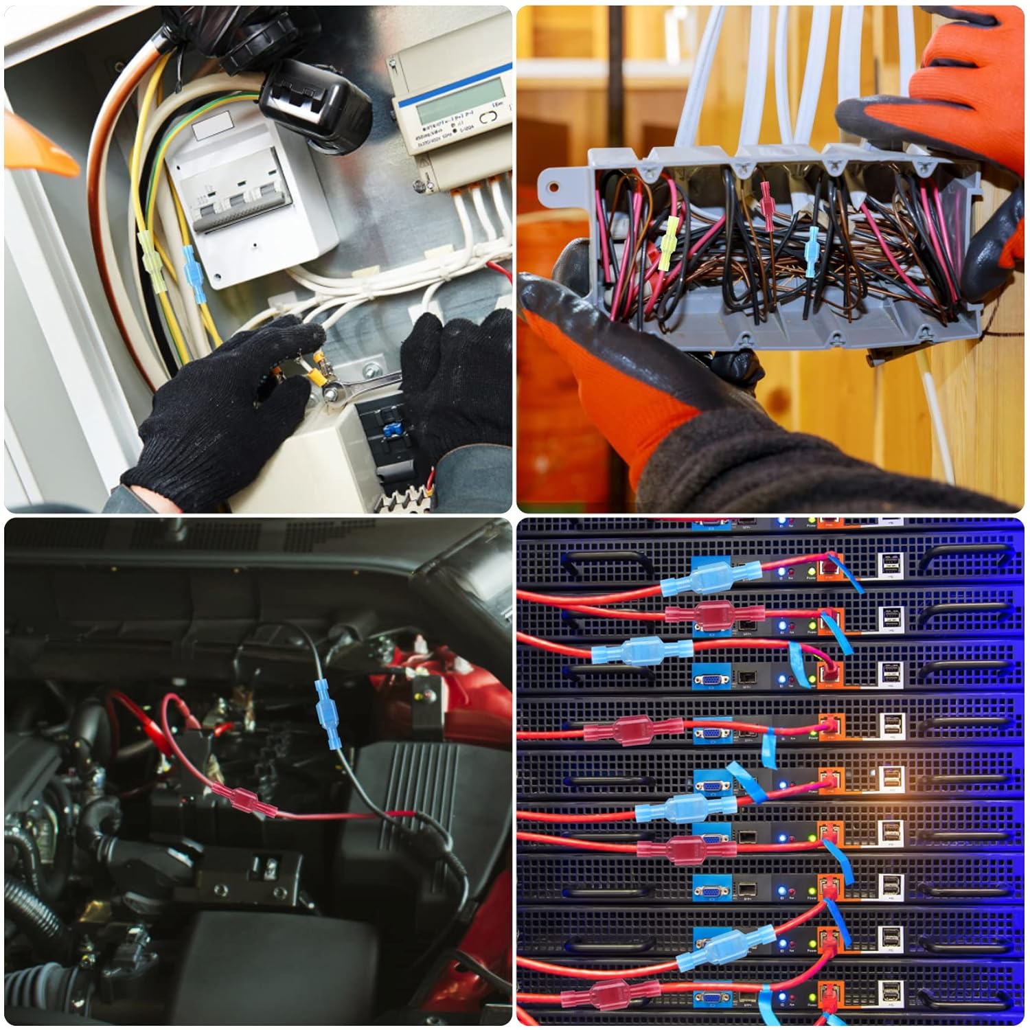 Connecteurs de bêche femelle et mâle en nylon AWG, déconnexion rapide, fil isolé politiquement, connecteurs CriAJ, bleu, 16-14, 100 pièces
