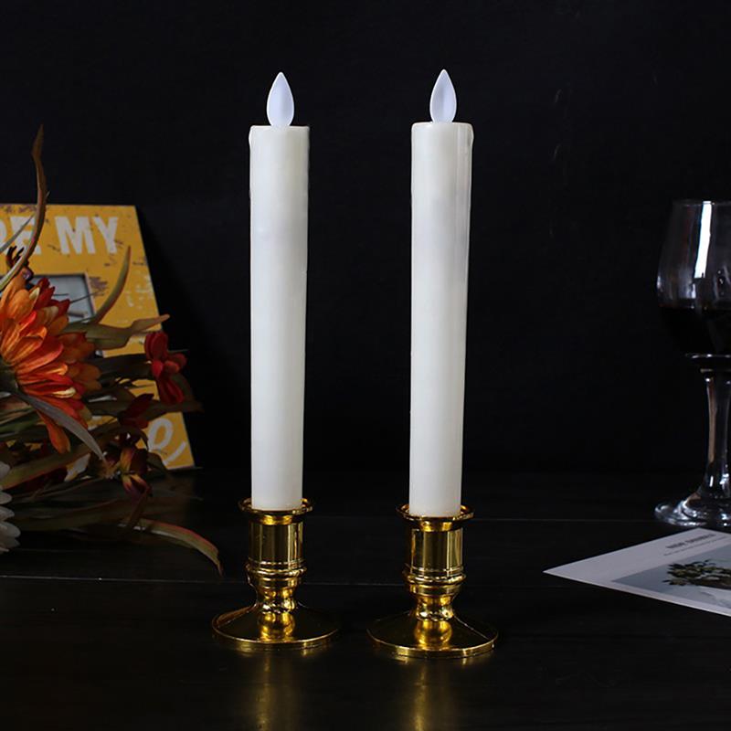 Flickering Candles Real Wax Candles LED Window Taper Candles with Timer and Remote Control Battery Operated Automatic Timer