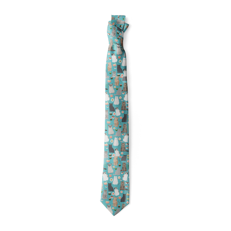 Cartoon Dog Sunflower Print Tie Casual Slim High 8cm Nylon Men Women Necktie Funnny Harajuku Party Dinner Female Men Tie: army green