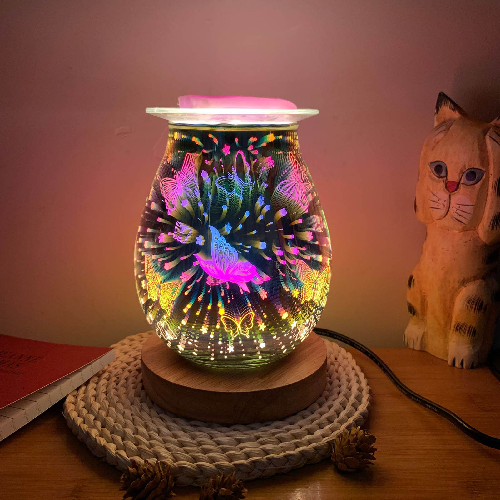 Home Aroma Electric Wax Melt Burner Lamp Night Light Wax Warmer 3D Plug Aromatherapy Wax Melt Warmer