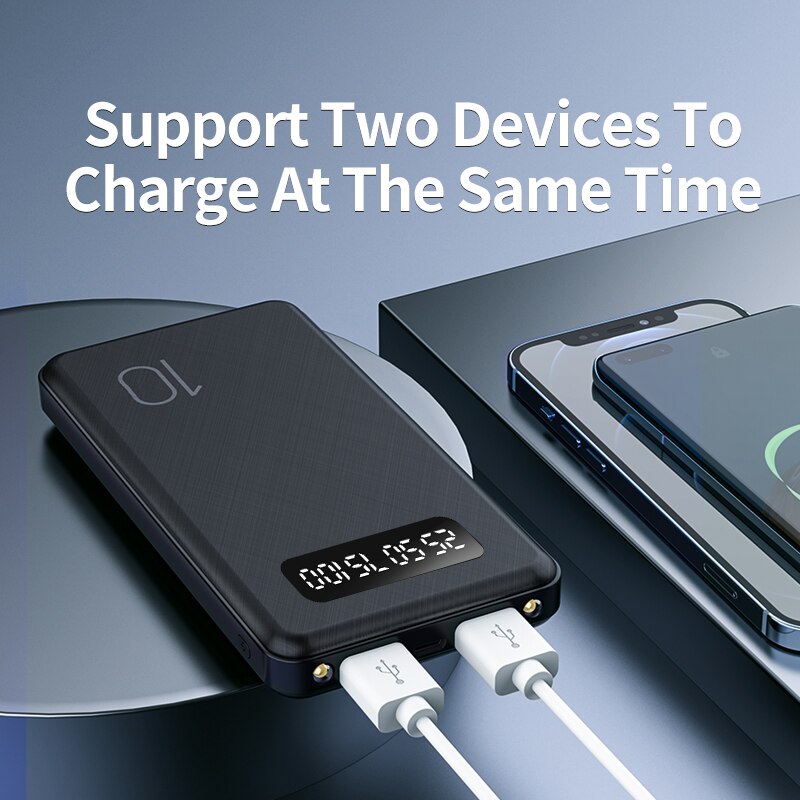 BASIKE-batería externa portátil PT69P para móvil, Powerbank de repuesto con pantalla LED de 10000mAh, para Huawei y Xiaomi