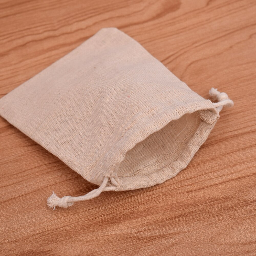 Natural Resuable Cotton Fabric Linen Drawstring Bag Food Packaging Bag Jewelry Storage Bag Christmas