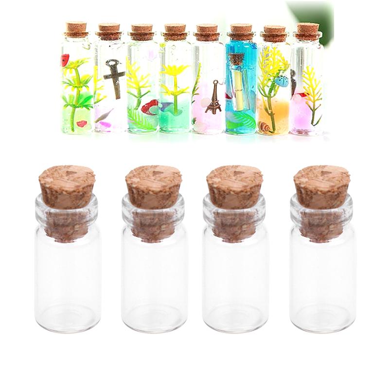 25 Pcs Glass Wish Bottles Clear Small Mini Glass Jars with Cork Stoppers DIY Wish Bottles For Message Weddings Wish Party Favors