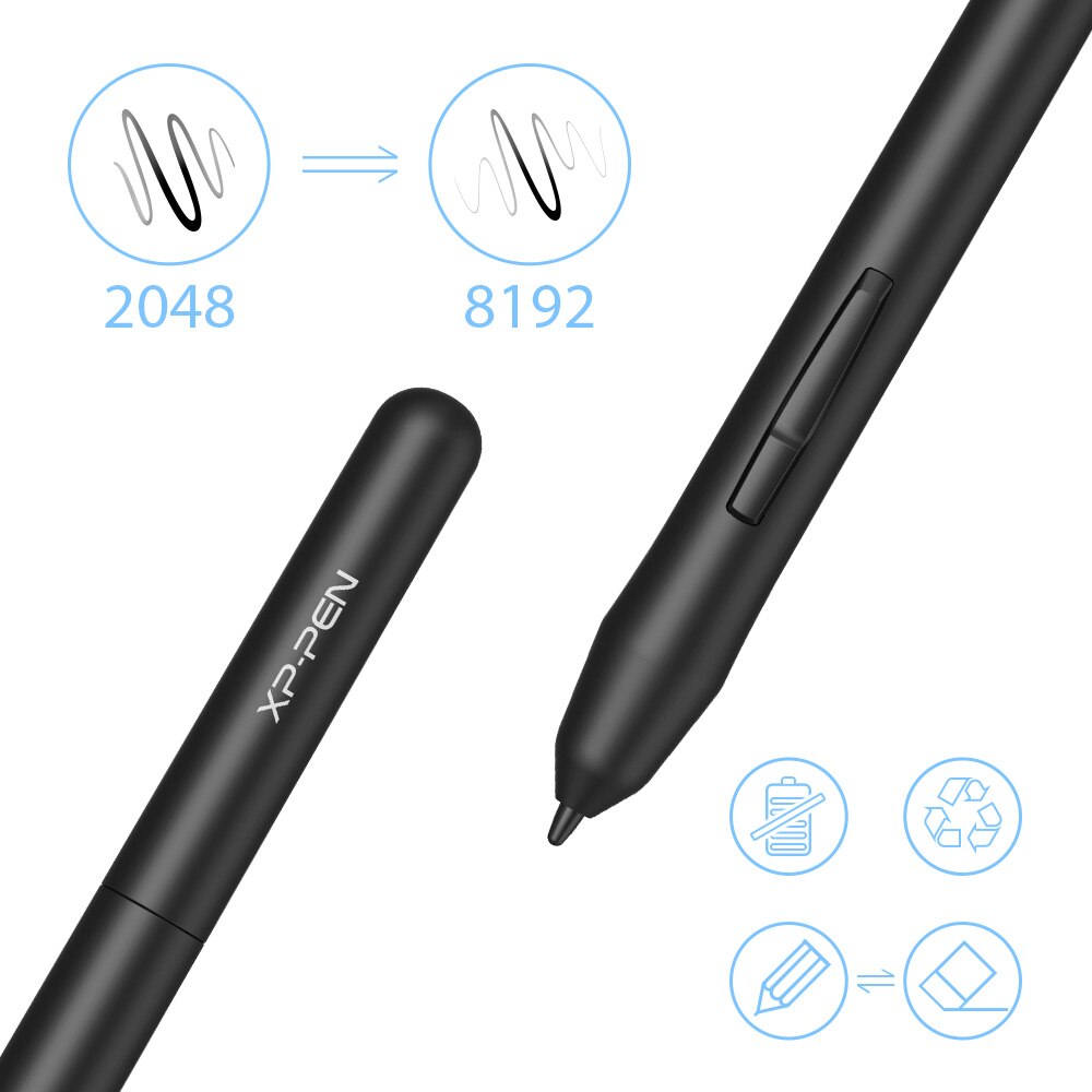 XPPen Star03 V2 Dessin Tablette Graphique 12 Pouces avec 8 Touches De Raccourci, Batterie Sans Tablette Graphique Stylos 10x6 &quot;zone de Travail pour la Artistique