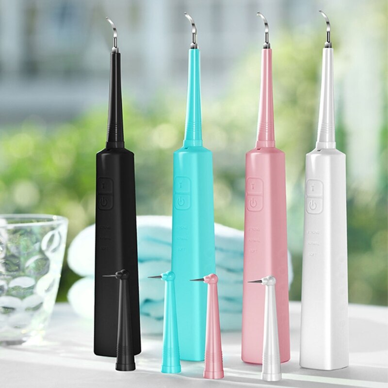 Dental Calculus Remover with 3 Replaceable Clean Heads Tartar Scraper for Teeth 3 Cleaning nodes Electric