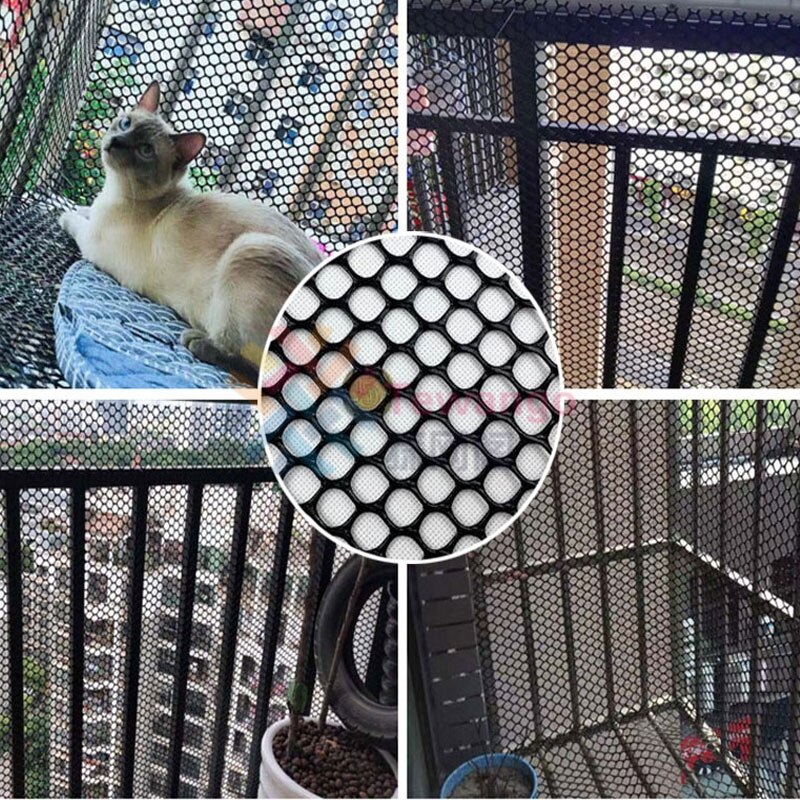 Tewango-Red anticaída para gatos y mascotas, valla de seguridad para balcón, malla de plástico artesanal, Protección de escaleras, rejilla de 0,8/1,2/1,8 cm