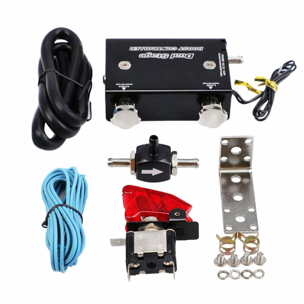 Blue Dual Stage Electronic Turbo/turbocharger Psi Boost Controller Kit/w Switch Reduce Turbo Lag Accessories