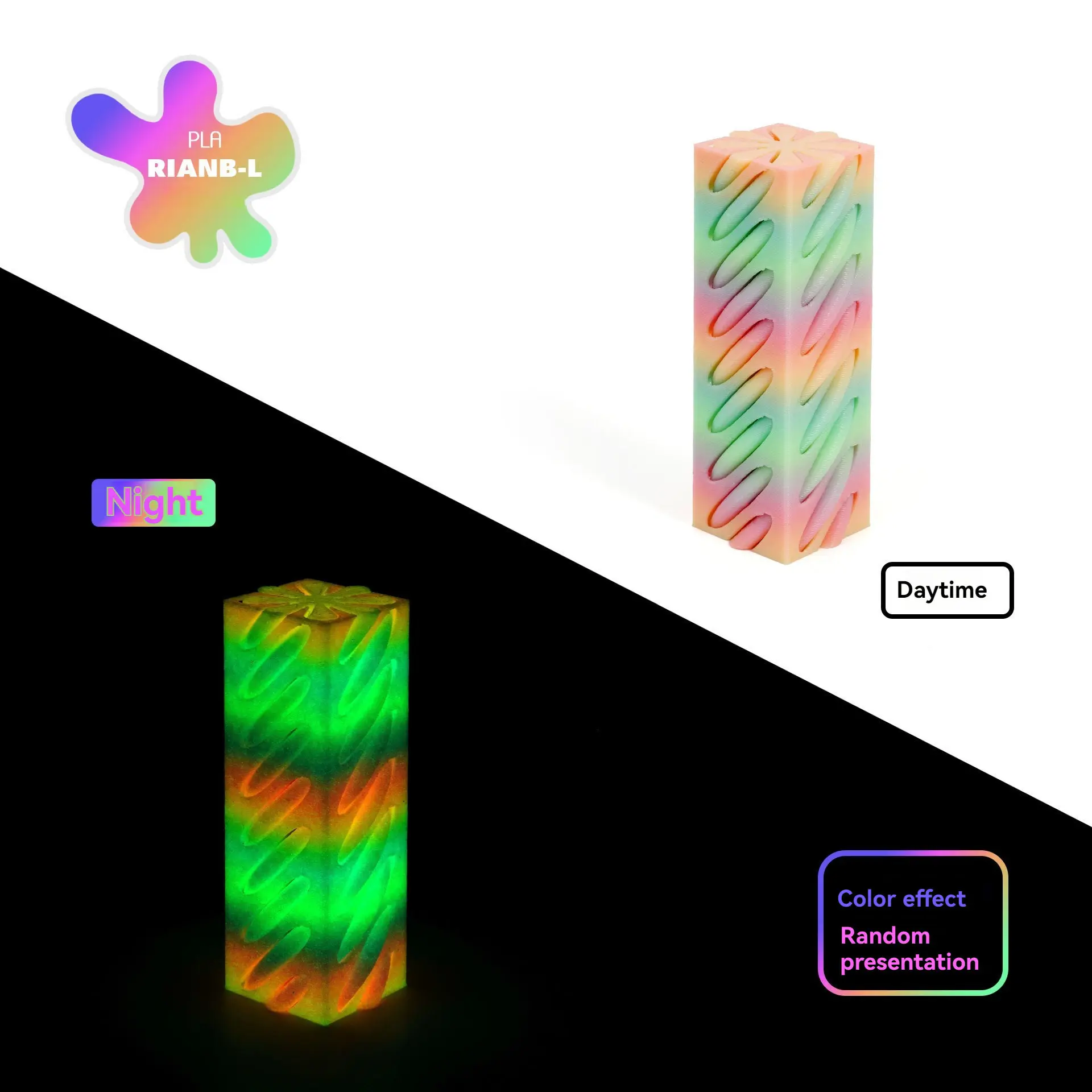 3D Printed Pyramid Impossible Pass-through Sculpture Square Pillar Helix Screw Fidget Toy Spiral Cone Decompression Ornament: DARK GRAY