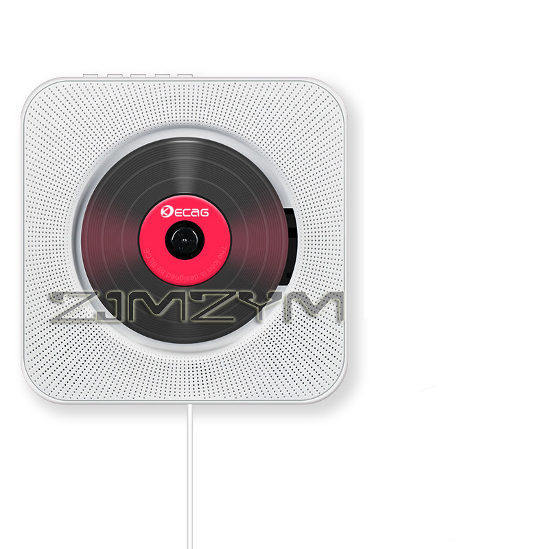 CD-Player, Bluetooth-Lautsprecher, LED-Bildschirm, Wandmontage, Musik-Player, FM-Radio, 3,5 mm Stereo-CD-/MP3-Player mit Fernbedienung: Black