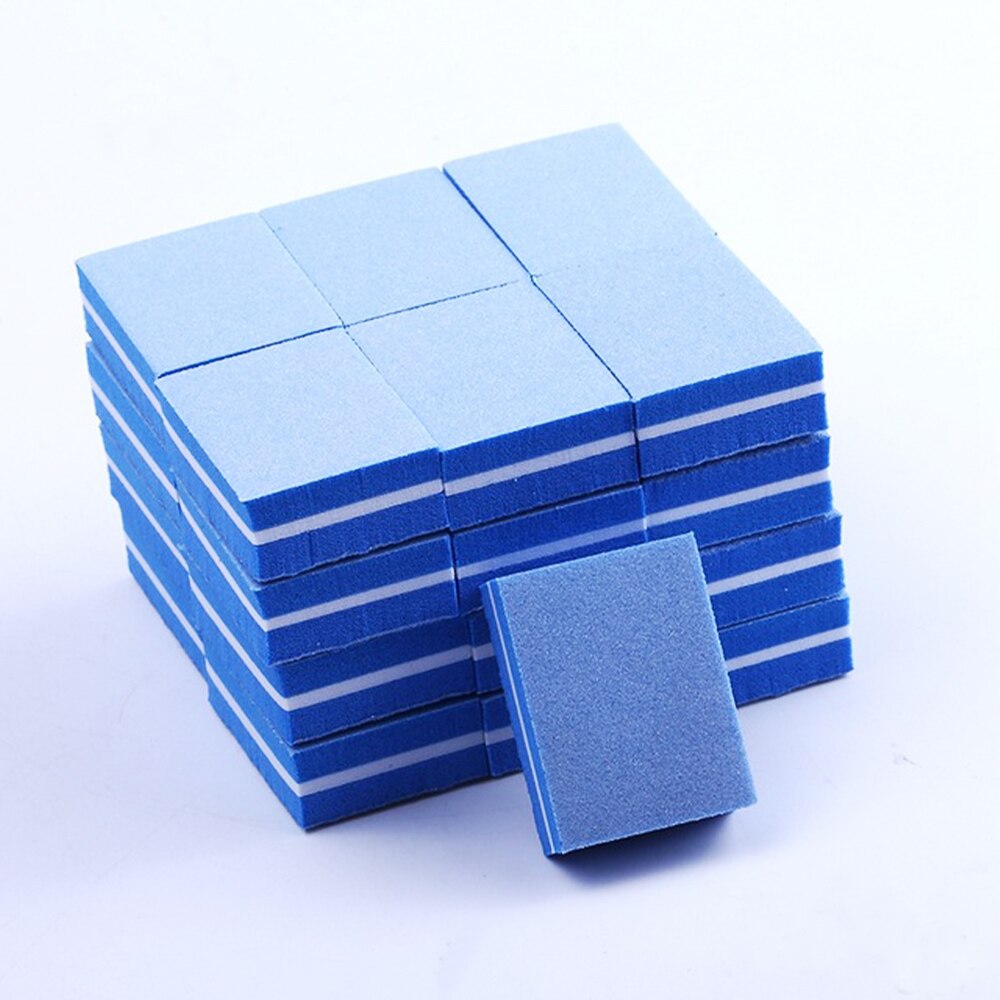 50Pcs Lot Dubbelzijdig Mini Nail File Kleurrijke Spons Nagellak Schuren Buffer Strips Polijsten Manicure Gereedschap: B