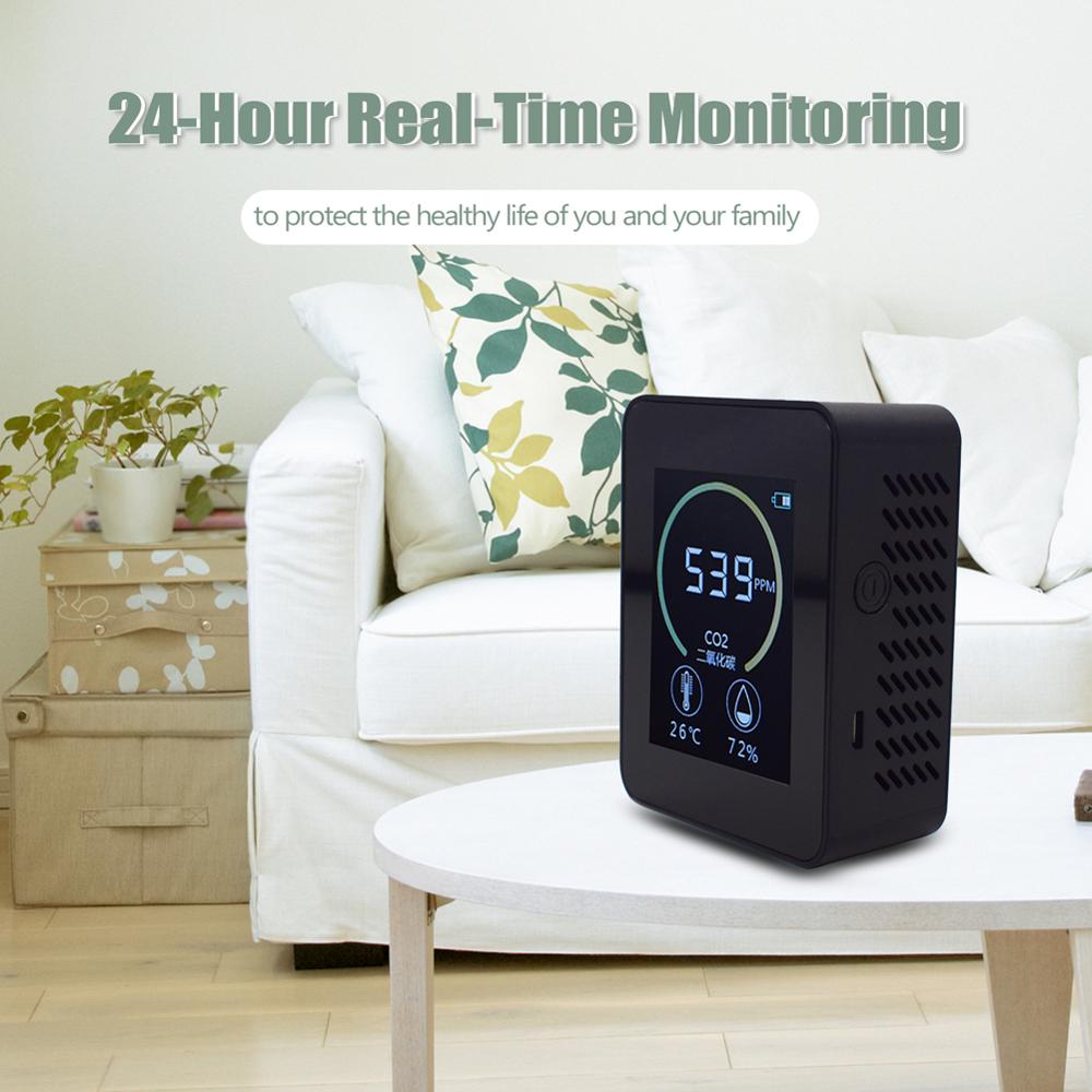Indoor Air Monitor Lcd Digital co2 Air Meters Real Time TFT Intelligent Air Sensor Tester co2 Detector