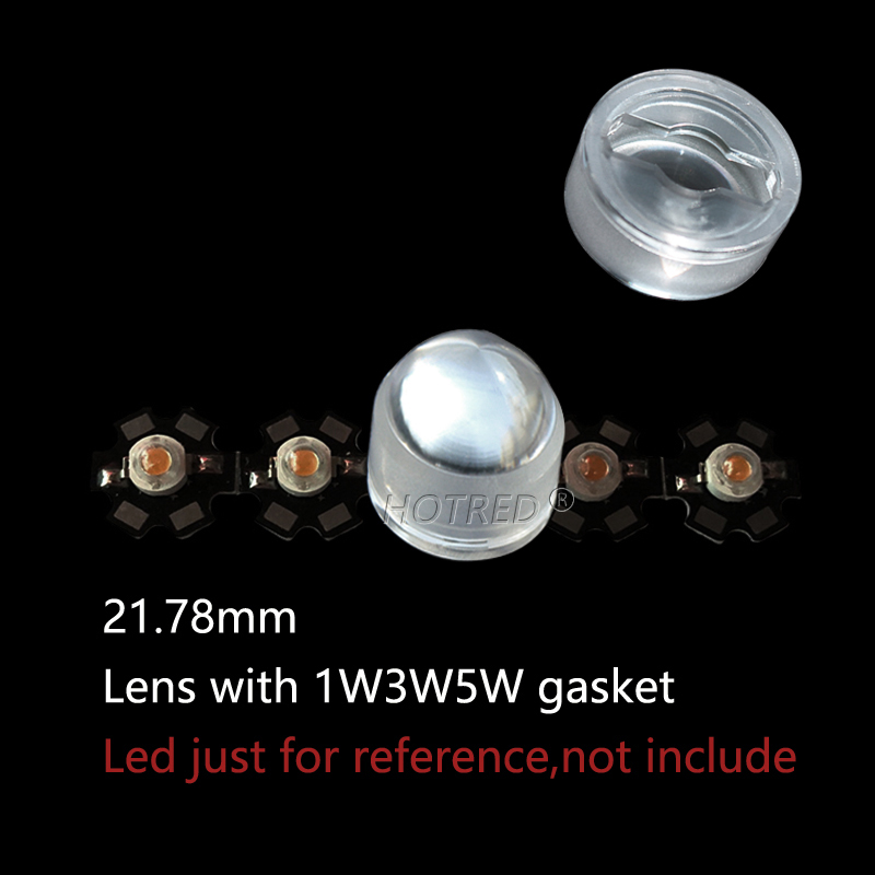 CREE XPE2XPG2 XML5050 XHP50/70 7070 1W3W5W 3030 3535 LED Lens Optical Epileds Semileds for Spot flashlight DIY 21.78mm 3 Degree: Lens with 3W gasket / 21.78mm 100PCS