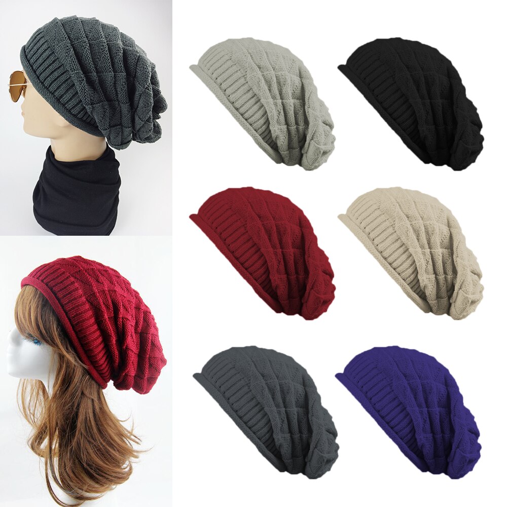 Knit Beanie Oversized Winter Warme Muts Ski Slouchy Dikke Cap Winter Ski Fietsen Beanie Muts Sjaal Warm Hoofd Warmer