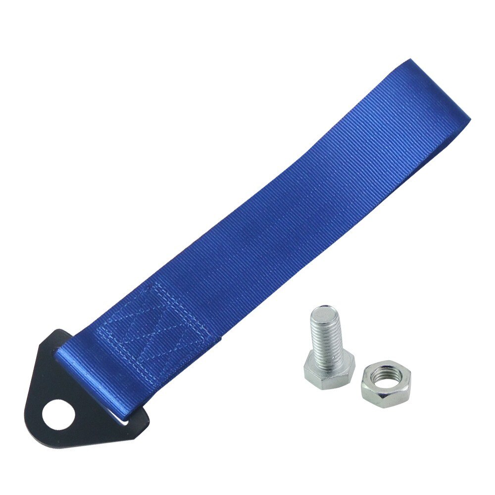 1Pcs 25cm Towing Rope High Strength Polyester Trailer Tow Ropes Racing Car Universal Tow Eye Strap Tow Strap Bumper Trailer: Blue