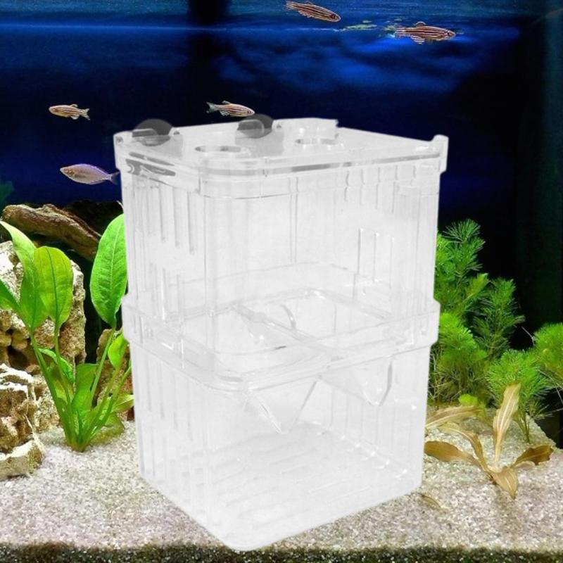 Acrylic Fish Breeding Box Fine Workmanship Floating Save Space Aquarium Isolation Double Guppies Hatching Incubator