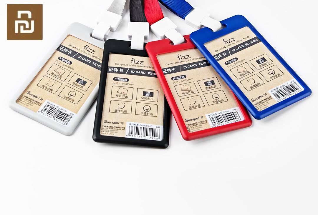 Fizz id-kort busskortshållare fodral identitetsbricka skyddande skal företagssäkerhetspass-tagghållare med snodd