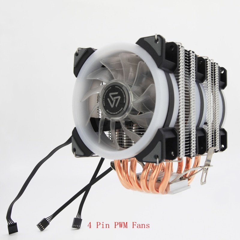 ALSEYE ST-90 CPU Refroidisseur 6 caloducs avec RGB Ventilateur 4pin PWM 90mm CPU Ventilateur pour Ordinateur LGA775/ 115x/1366 AM2/AM3/AM4