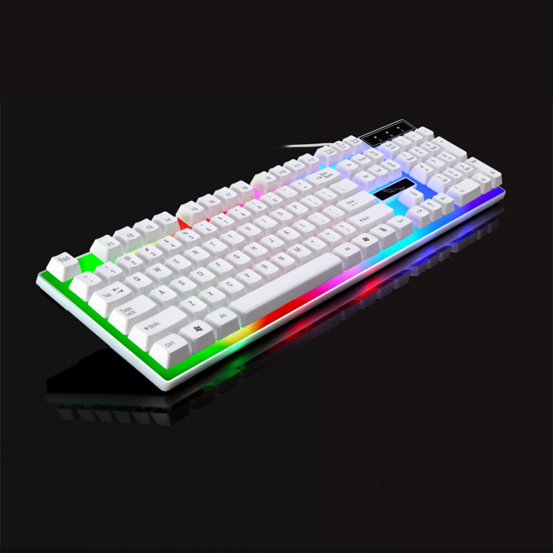 002K RGB Gaming Keyboard Backlit Wired Mechanical Feel Game Keyboard Computer Peripherals Teclado Gamer Mecanico: White
