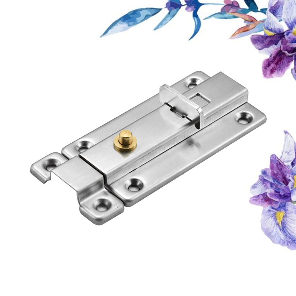 1PC Stainless Steel Door Durable Heavy Duty Automatic Spring Firm Brushed Texture Gate Lock Safety Door Lock